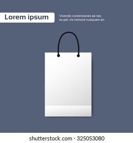 Blank White Shopping Bag Empty Copy Space Vector Illustration