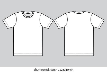 Blank White Short Sleeve Tshirt Flat Stock Vector (Royalty Free ...