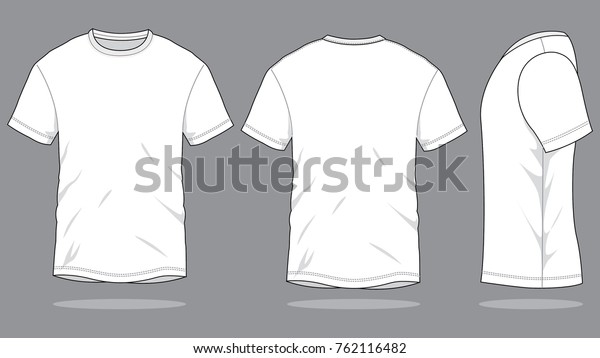 Blank White Short Sleeve Tshirt Vector Stock Vector (Royalty Free ...