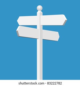 A Blank White Sign Post