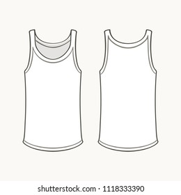 Blank white singlet template.