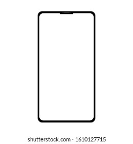 blank white smartphone screen isolated on white background. vector iluustration