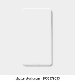 Blank white smartphone screen ui display mock up vector neumorphism style