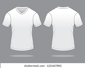 Blank White Soccer Shirt Template on Gray Background.Front and Back View, Vector File.