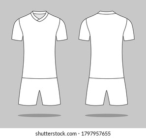 Blank White Soccer Shirt Template On Stock Vector (Royalty Free ...