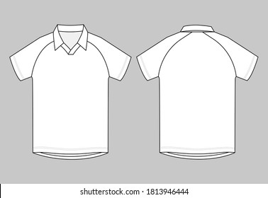 Blank White Soccer Shirt Template on Gray Background.Front and Back View, Vector File.