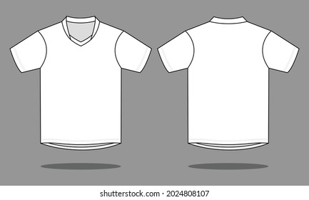 Blank White Soccer Shirt Template on Gray Background.Front and Back View, Vector File.