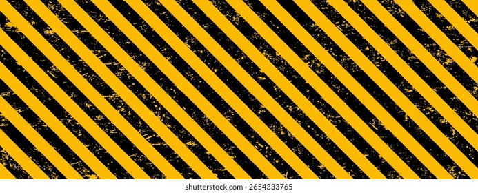 Blank White Space Framed by Grunge Warning Stripes.