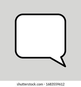 blank white speech bubble. chat icon isolated on grey background. vector illustration