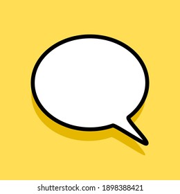 blank white speech bubble. chat icon isolated on yellow background
