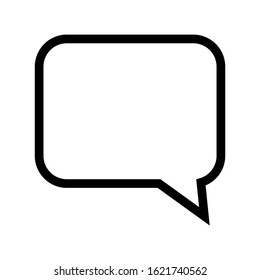 blank white speech bubble icon isolated on white background vector illustration
