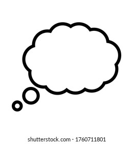 icono de burbuja de voz blanca en blanco con forma de nube. símbolo de chat o comentario aislado en fondo blanco. ilustración vectorial   