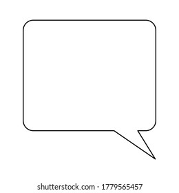 blank white speech bubble icon isolated on white background. vector illustration