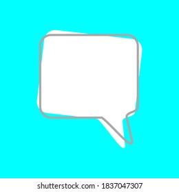 blank white speech bubble on blue background. vector illustration 