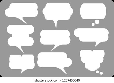 Blank white speech bubble set