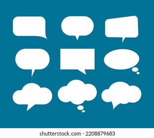 Blank blank white speech bubbles
