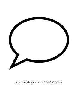 blank white speech bubbles with black border isolated on white background. vector illustration