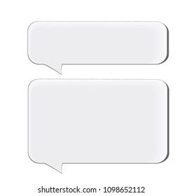Blank white speech bubbles, phone chat bubbles, sms messages. Vector illustration