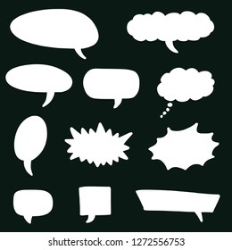 Blank white speech bubbles set - vector illustration with copy space.