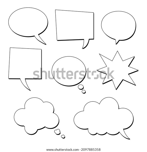 Blank White Speech Bubbles Set Different Stock Vector Royalty Free 2097885358 Shutterstock 0762