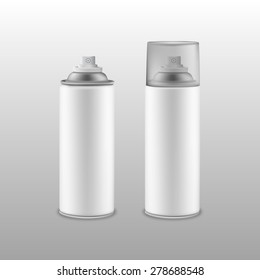 Blank white spray can.Vector illustration