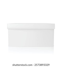 Blank White Square Box with Lid for Packaging Design Vector illustration