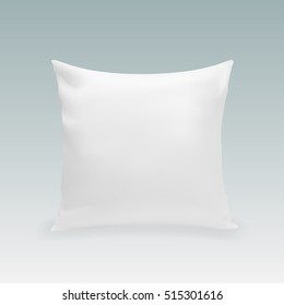 Blank White Square Pillow. Clean Cushion. EPS10 Vector