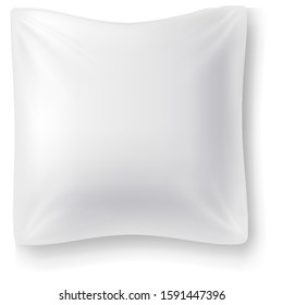 Blank white square pillow. Cushion vector illustration