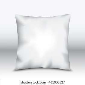 Blank white square pillow / cushion vector illustration- vector