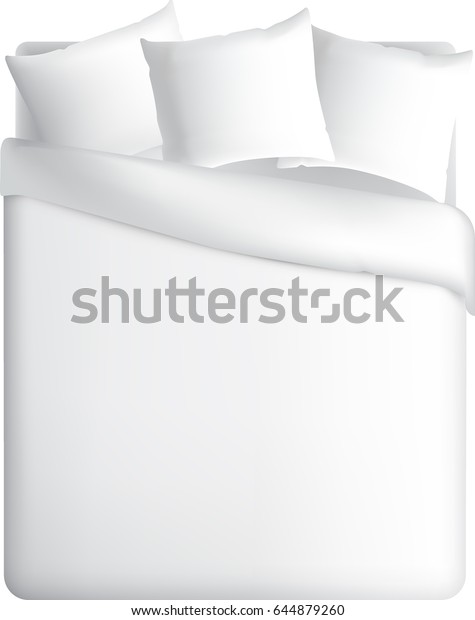 Blank White Square Pillows Vector Illustration Bed Pattern Beds For Your Design View From Above 3313