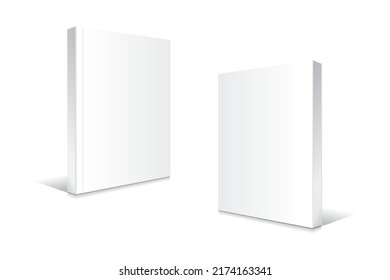 Blank white standing softcover thin books magazines mockup template  Isolated white background and shadow  Ready to use for your business  Realistic vector illustration 