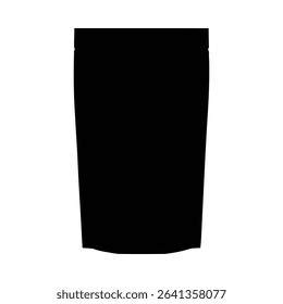 Blank white stand-up pouch mockup silhouette, ideal for packaging design and branding.