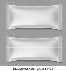Blank White Stick Sachet Packaging for Food and Drink Products Vector illustration