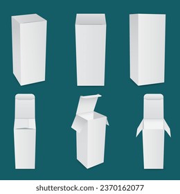 blank white syrup box collection - vector eps editable file 