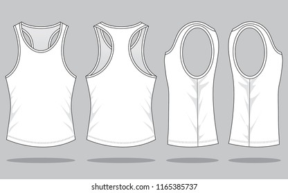 Blank White Tank Top Template On Stock Vector (Royalty Free) 1165385737 ...