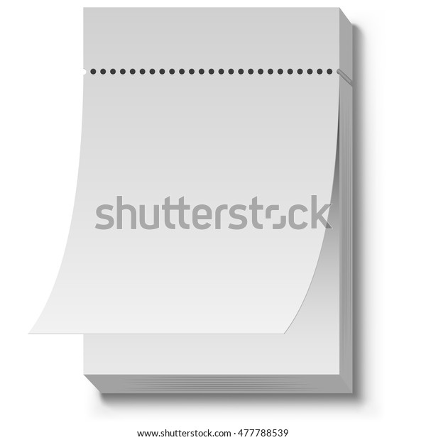 Blank white tear off wall calendar vector template.