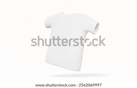 Blank white tee shirt mockup 3D vector icon fabric cotton t-shirt fashion and casual uniform body basic design on white background. element illustration