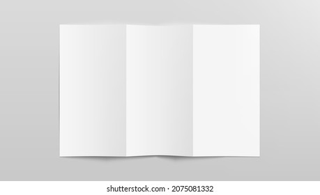 Blank White Three Fold A4 Paper Sheet. EPS10 Vector