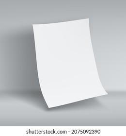 Blank White Three Fold A4 Paper Sheet. EPS10 Vector