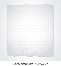 Blank white torn paper with lines, grunge texture