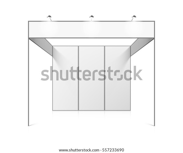 Blank White Trade Exhibition Booth System Stock Vector (Royalty Free ...