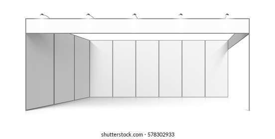 Blank White Trade Exhibition Stand Vector Illustration