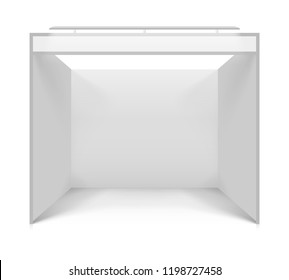 Blank white trade stand. Illustration isolated on white background. Graphic concept for your design