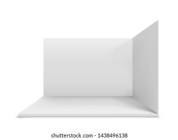 Blank white trade stand. Illustration isolated on white background. Graphic concept for your design