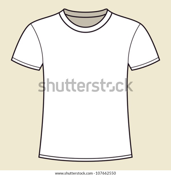 Blank White Tshirt Template Stock Vector (Royalty Free) 107662550