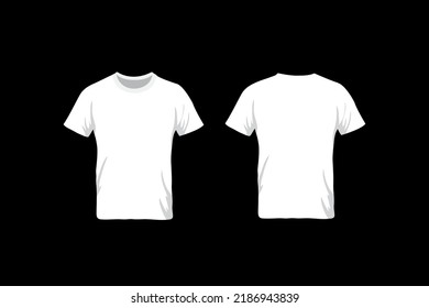 Blank white t-shirt template. Front and back view
