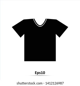Blank white T-shirt template icon. Vector Illustration
