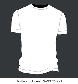 A blank white T-shirt template on a dark background, for creating mocaps or previewing designs for printing on clothes.

