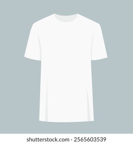 Blank white t-shirt template. Simple tshirt illustration with copy space.