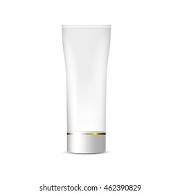 Blank White Tube of cream, packaging. Realistic vector illustration